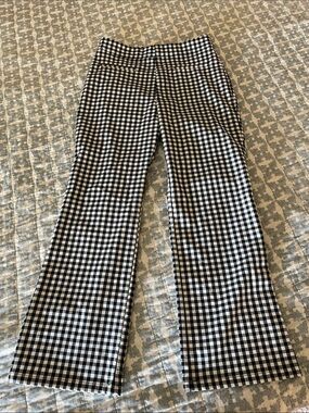 Pull&Bear Black and White Gingham Straight-Leg Pants